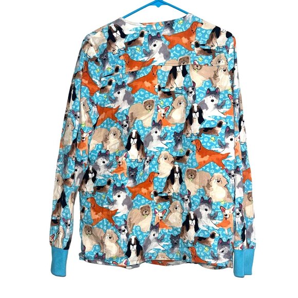 Dog Print Long Sleeve Shirt By Cherokee 100% Cotton Casual Relaxed Fit Size L - Picture 4 of 6